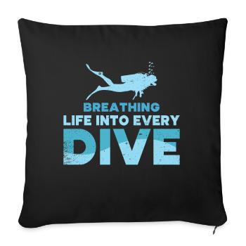 Diving Diver Ocean Lovers - Sofa pillow with filling 45cm x 45cm - black - Front
