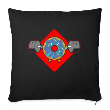 Donut PowerLifting Workout -Weightlifter - Sofa pillow with filling 45cm x 45cm - black - Front