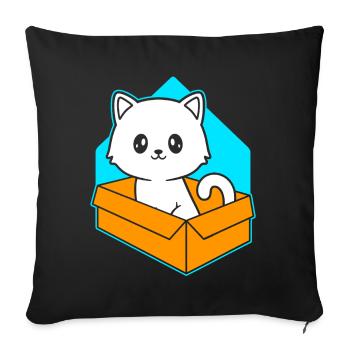 Katze In Box Retro Süße Katzenliebhaber Lustig - Sofakissen mit Füllung 45 x 45 cm - Schwarz - Vorne