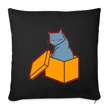 Katze In Box Retro Süße Katzenliebhaber Lustig - Sofakissen mit Füllung 45 x 45 cm - Schwarz - Vorne