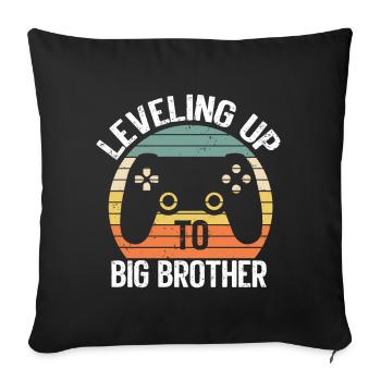 Big Brother Video Gamer New Brother Gaming - Sofa pillow with filling 45cm x 45cm - black - Front