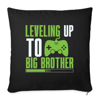 Big Brother Video Gamer New Brother Gaming - Sofa pillow with filling 45cm x 45cm - black - Front