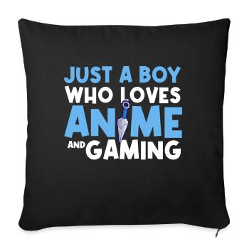 Anime Gaming Otaku Manga Kawaii Japan - Sofa pillow with filling 45cm x 45cm - black - Front
