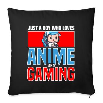 Anime Gaming Otaku Manga Kawaii Japan - Sofa pillow with filling 45cm x 45cm - black - Front