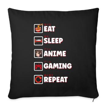 Anime Gaming Otaku Manga Kawaii Japan - Sofa pillow with filling 45cm x 45cm - black - Front