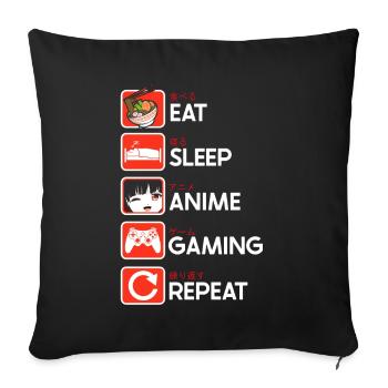 Anime Gaming Otaku Manga Kawaii Japan - Sofa pillow with filling 45cm x 45cm - black - Front