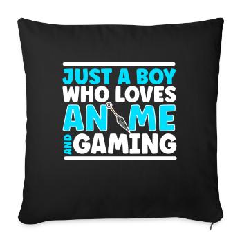 Anime Gaming Otaku Manga Kawaii Japan - Sofa pillow with filling 45cm x 45cm - black - Front