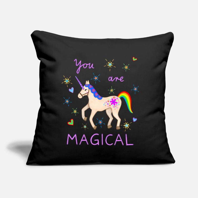 Süßes Einhorn magisch Einhörner Regenbogen Mädchen Sofakissen mit Füllung 45 x 45 cm