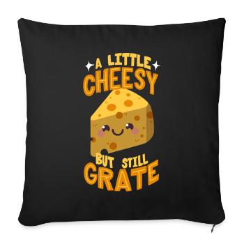 Käse Wortwitz - Sofakissen mit Füllung 45 x 45 cm - Schwarz - Vorne