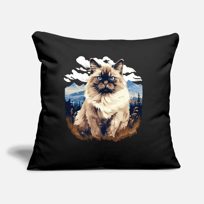 Birman Cat Birma Katze Sofakissen mit Füllung 45 x 45 cm