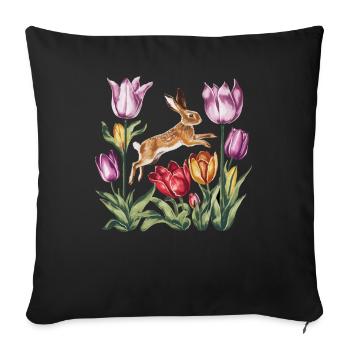 Ostara Eostre équinoxe sorcière déesse païenne rituels - Coussin et housse de 45 x 45 cm - noir - Devant