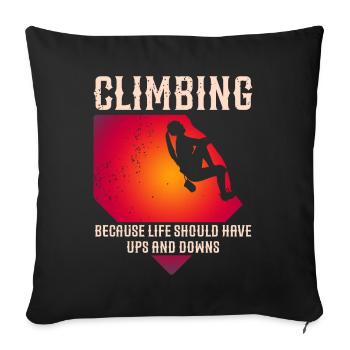 Escalade Montagne Bloc Escalade Grimpeur - Coussin et housse de 45 x 45 cm - noir - Devant