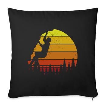 Escalade Montagne Bloc Escalade Grimpeur - Coussin et housse de 45 x 45 cm - noir - Devant