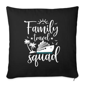 Croisière Voyage en famille Vacances en bateau Patry en famille - Coussin et housse de 45 x 45 cm - noir - Devant