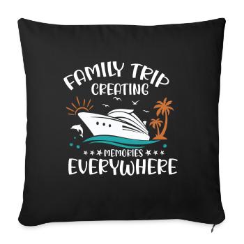 Croisière Voyage en famille Vacances en bateau Patry en famille - Coussin et housse de 45 x 45 cm - noir - Devant