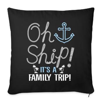 Croisière Voyage en famille Vacances en bateau Patry en famille - Coussin et housse de 45 x 45 cm - noir - Devant