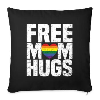 Câlins gratuits pour maman - Coussin et housse de 45 x 45 cm - noir - Devant