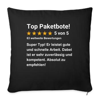 Top Paketbote - Sofakissen mit Füllung 45 x 45 cm - Schwarz - Vorne
