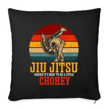 Brazilian Jiu Jitsu BJJ MMA Grappling - Sofa pillow with filling 45cm x 45cm - black - Front