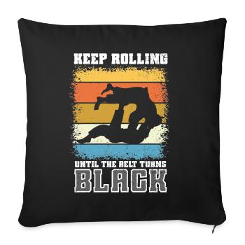 Brazilian Jiu Jitsu BJJ MMA Grappling - Sofa pillow with filling 45cm x 45cm - black - Front