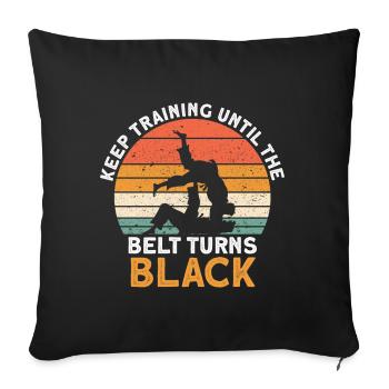 Brazilian Jiu Jitsu BJJ MMA Grappling - Sofa pillow with filling 45cm x 45cm - black - Front