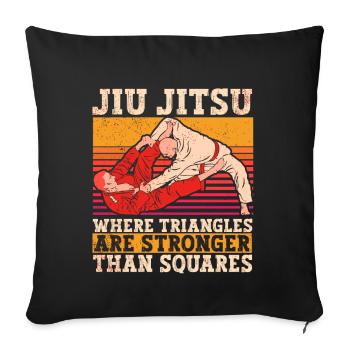Brazilian Jiu Jitsu BJJ MMA Grappling - Sofa pillow with filling 45cm x 45cm - black - Front