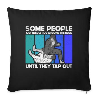 Brazilian Jiu Jitsu BJJ MMA Grappling - Sofa pillow with filling 45cm x 45cm - black - Front