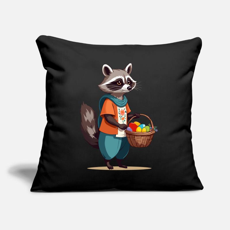 Funny Raccoon Easter Bunny Cute Easter Eggs Sofa pillow with filling 45cm x 45cm