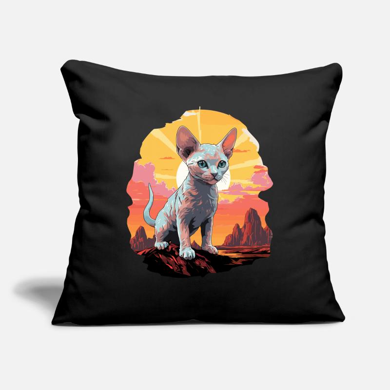 Chaton Devon Rex Chat Devon Rex Coussin et housse de 45 x 45 cm