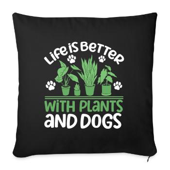 Plants, Dog Lover, Garden Gardener, Gardener - Sofa pillow with filling 45cm x 45cm - black - Front