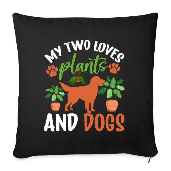 Plants, Dog Lover, Garden Gardener, Gardener - Sofa pillow with filling 45cm x 45cm - black - Front