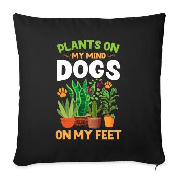Plants, Dog Lover, Garden Gardener, Gardener - Sofa pillow with filling 45cm x 45cm - black - Front