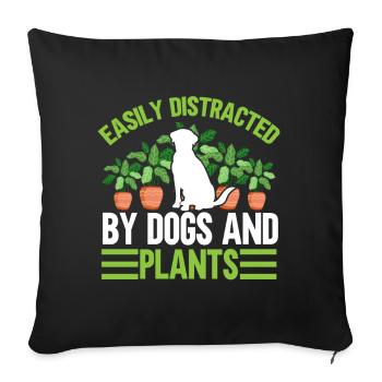 Plants, Dog Lover, Garden Gardener, Gardener - Sofa pillow with filling 45cm x 45cm - black - Front