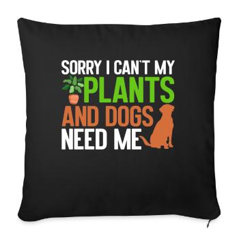 Plants, Dog Lover, Garden Gardener, Gardener - Sofa pillow with filling 45cm x 45cm - black - Front