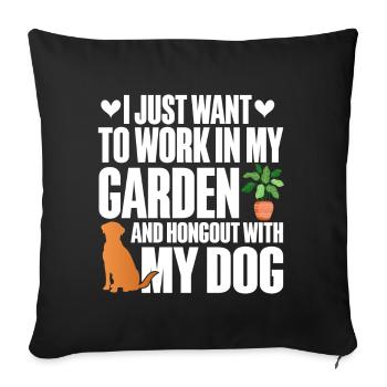 Plants, Dog Lover, Garden Gardener, Gardener - Sofa pillow with filling 45cm x 45cm - black - Front