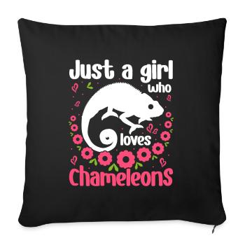 Chameleon Reptile Zoo Keeper Lizard Safari - Sofa pillow with filling 45cm x 45cm - black - Front