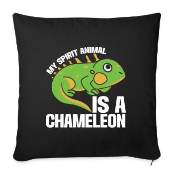 Chameleon Reptile Zoo Keeper Lizard Safari - Sofa pillow with filling 45cm x 45cm - black - Front