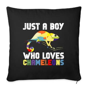 Chameleon Reptile Zoo Keeper Lizard Safari - Sofa pillow with filling 45cm x 45cm - black - Front