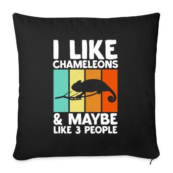 Chameleon Reptile Zoo Keeper Lizard Safari - Sofa pillow with filling 45cm x 45cm - black - Front