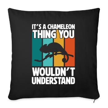 Chameleon Reptile Zoo Keeper Lizard Safari - Sofa pillow with filling 45cm x 45cm - black - Front