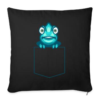 Chameleon Reptile Zoo Keeper Lizard Safari - Sofa pillow with filling 45cm x 45cm - black - Front