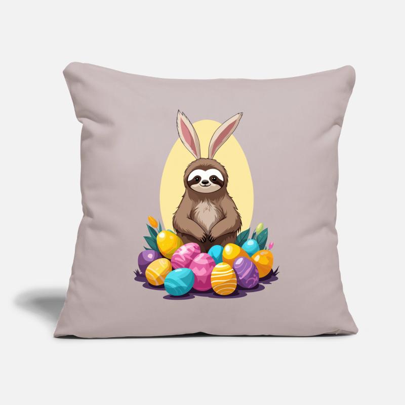 Funny Sloth Easter Bunny Iconic Easter Sofa pillow with filling 45cm x 45cm