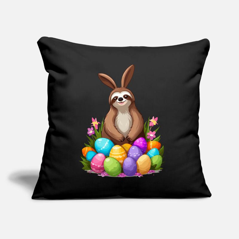 Funny Sloth Easter Bunny Cute Easter Design Sofa pillow with filling 45cm x 45cm