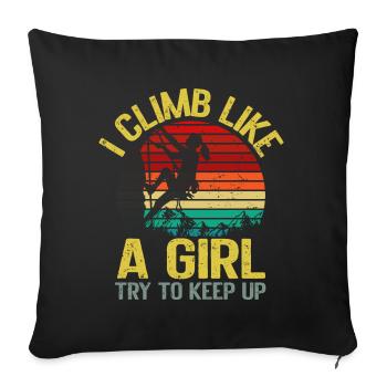 Rock Climber Climbing Mountain - Sofa pillow with filling 45cm x 45cm - black - Front