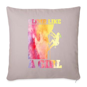 Grimpeur Escalade Montagne - Coussin et housse de 45 x 45 cm - taupe clair - Devant