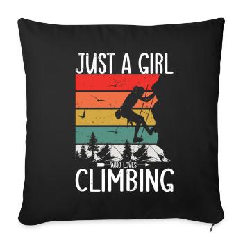 Rock Climber Climbing Mountain - Sofa pillow with filling 45cm x 45cm - black - Front