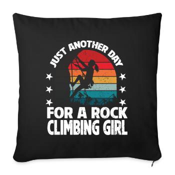 Rock Climber Climbing Mountain - Sofa pillow with filling 45cm x 45cm - black - Front
