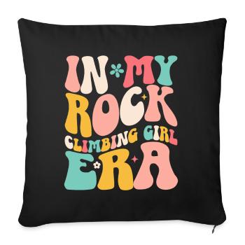 Grimpeur Escalade Montagne - Coussin et housse de 45 x 45 cm - noir - Devant