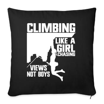 Grimpeur Escalade Montagne - Coussin et housse de 45 x 45 cm - noir - Devant