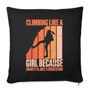 Rock Climber Climbing Mountain - Sofa pillow with filling 45cm x 45cm - black - Front